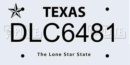 DLC6481 Texas License Plate