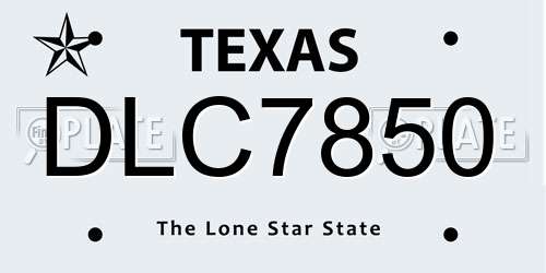 DLC7850 Texas License Plate