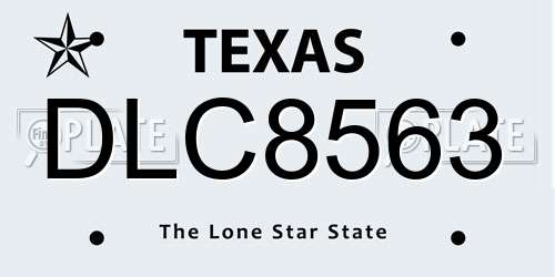 DLC8563 Texas License Plate
