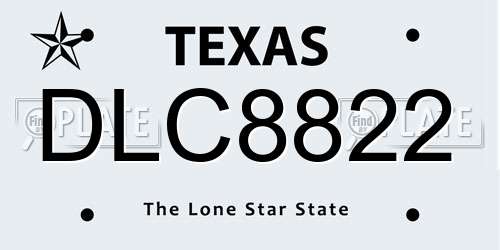 DLC8822 Texas License Plate
