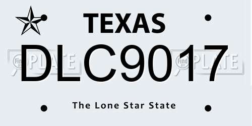 DLC9017 Texas License Plate