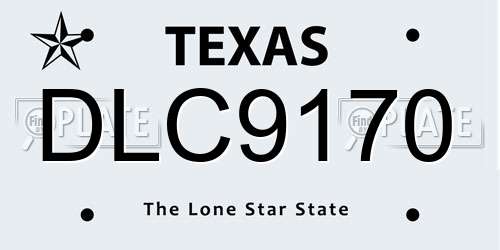 DLC9170 Texas License Plate