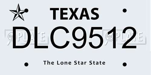 DLC9512 Texas License Plate