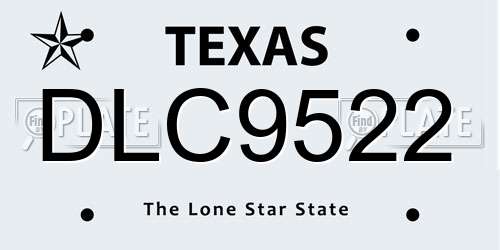 DLC9522 Texas License Plate