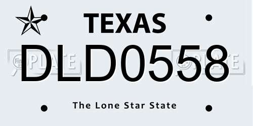DLD0558 Texas License Plate