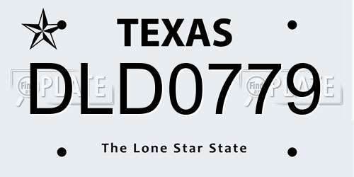 DLD0779 Texas License Plate