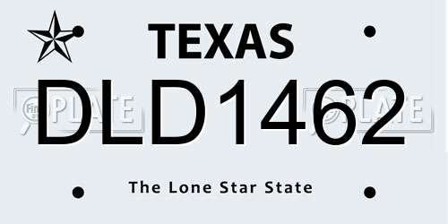 DLD1462 Texas License Plate