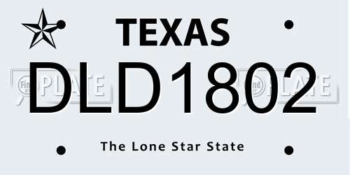 DLD1802 Texas License Plate