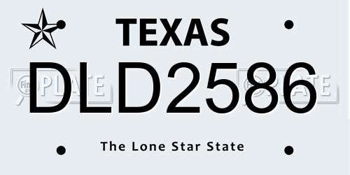 DLD2586 Texas License Plate