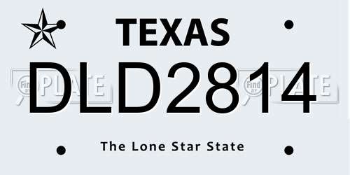 DLD2814 Texas License Plate