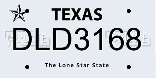 DLD3168 Texas License Plate