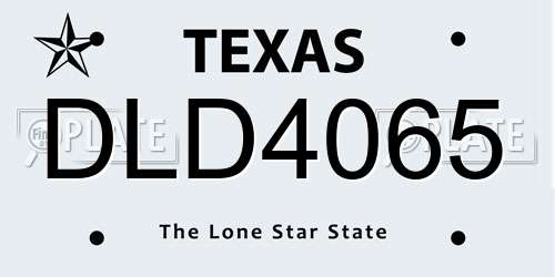DLD4065 Texas License Plate