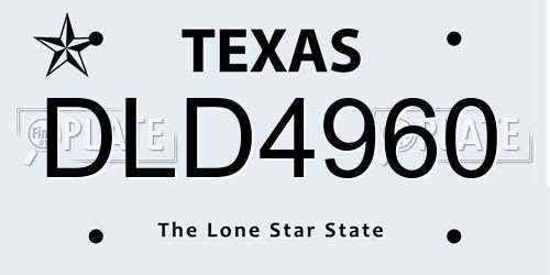 DLD4960 Texas License Plate