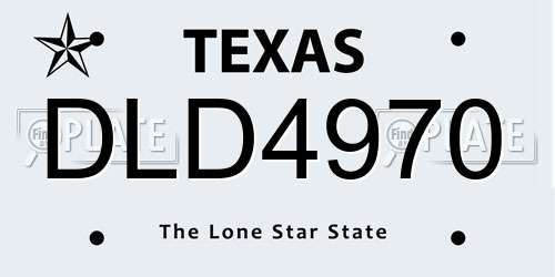 DLD4970 Texas License Plate