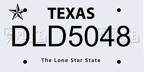 DLD5048 Texas License Plate