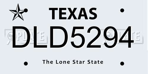 DLD5294 Texas License Plate