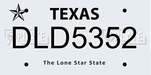 DLD5352 Texas License Plate