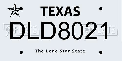 DLD8021 Texas License Plate