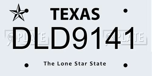 DLD9141 Texas License Plate