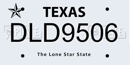DLD9506 Texas License Plate