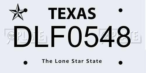 DLF0548 Texas License Plate