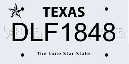 DLF1848 Texas License Plate