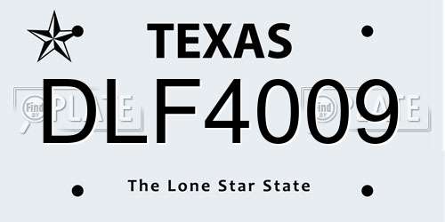 DLF4009 Texas License Plate