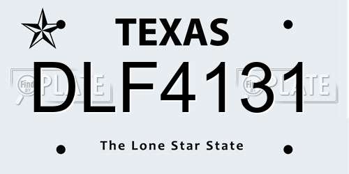 DLF4131 Texas License Plate