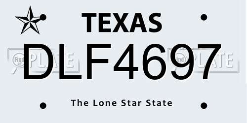 DLF4697 Texas License Plate
