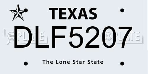 DLF5207 Texas License Plate
