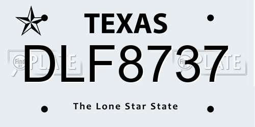 DLF8737 Texas License Plate