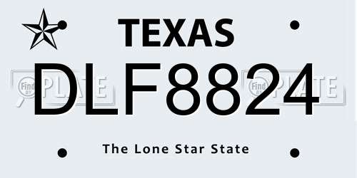 DLF8824 Texas License Plate