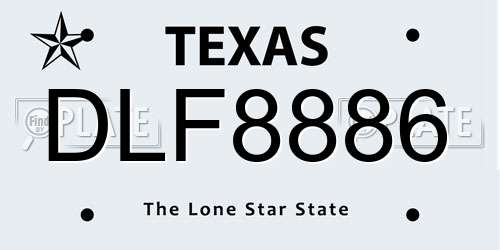 DLF8886 Texas License Plate