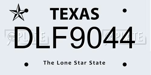 DLF9044 Texas License Plate