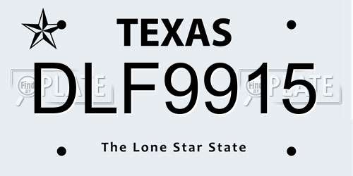 DLF9915 Texas License Plate