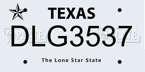 DLG3537 Texas License Plate