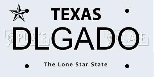 DLGADO Texas License Plate