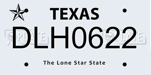 DLH0622 Texas License Plate
