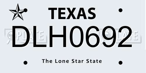 DLH0692 Texas License Plate