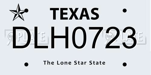 DLH0723 Texas License Plate