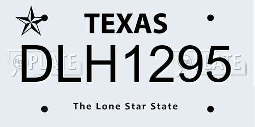 DLH1295 Texas License Plate