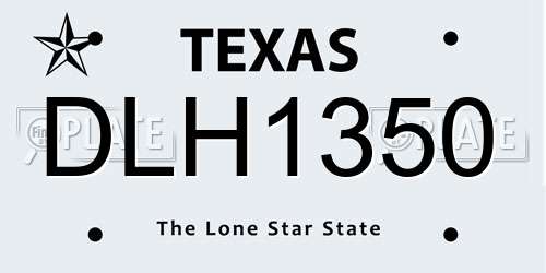 DLH1350 Texas License Plate