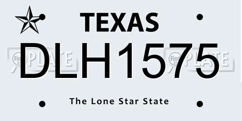 DLH1575 Texas License Plate
