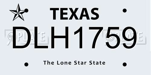 DLH1759 Texas License Plate