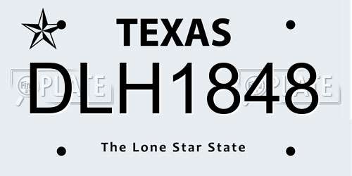 DLH1848 Texas License Plate
