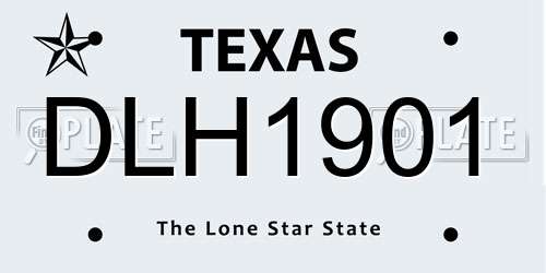 DLH1901 Texas License Plate