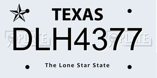 DLH4377 Texas License Plate