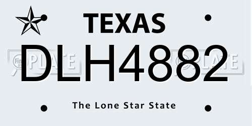 DLH4882 Texas License Plate