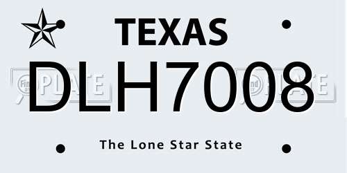 DLH7008 Texas License Plate