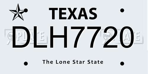 DLH7720 Texas License Plate